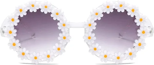 Vista 2 de Gafas de sol redondas de flores para niñas, con protección UV 400, para playa al aire libre