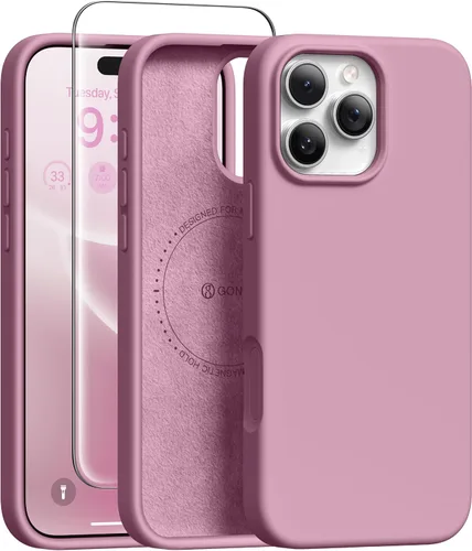 Vista 214 de GONEZ Funda magnética para iPhone 12 Case / 12 Pro Case, compatible con MagSafe, [protector de pantalla + protector de lente de cámara], funda