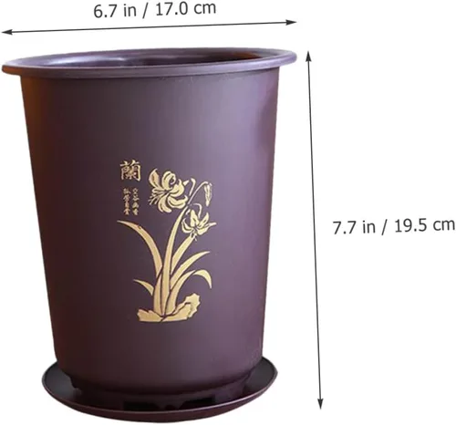 Vista 2 de GANAZONO 3 juegos de macetas de orquídeas duras transpirables para plantas de interior, patrón de orquídeas aleatorias para decoración del hogar
