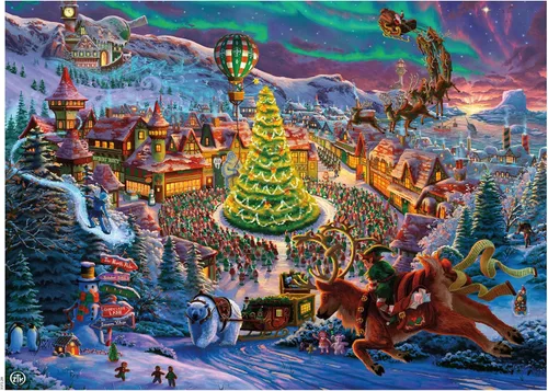 Vista 2 de Ceaco - Zac Kinkade - Navidad clásica - Polo Norte de Santa - Rompecabezas de 1000 piezas