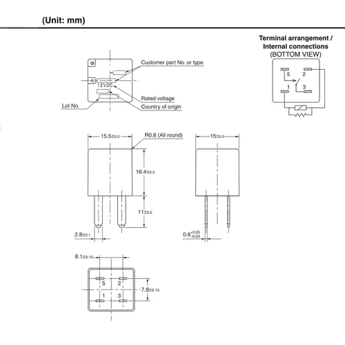 Vista 7 de 2 unids 4016819 12VDC 20A 4Pins Ultra Micro ISO Relé automotriz, uso general para aplicaciones automotrices