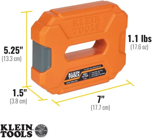 Vista 4 de Klein Tools 62811 Paquetes de hielo reutilizables para bolsas refrigeradoras y loncheras, diseño entrelazado, resistente para uso diario