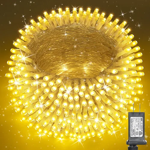 Vista 15 de Luces de Navidad para interiores y exteriores, tira de 200 luces LED para Navidad, de 23 m, con 8 modos, se puede conectar con otras tiras 2-Blanco