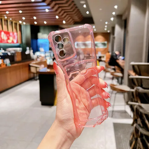 Vista 6 de Tuokiou Funda para Samsung Galaxy A14 5G, Fundas Protectoras Transparentes con Ranura para Tarjetas, Funda Cartera de TPU Suave Ajustada Resistente
