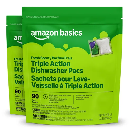 Vista 9 de Marca Amazon Presto! - Paquete de lavavajillas de triple acción, antimanchas, aroma fresco, 70
