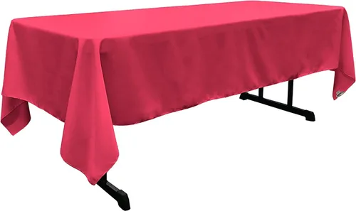 Vista 254 de LA Linen Mantel rectangular lavable de popelín de poliéster, resistente a las manchas y a las arrugas, cubierta de mesa 60x84, mantel de tela