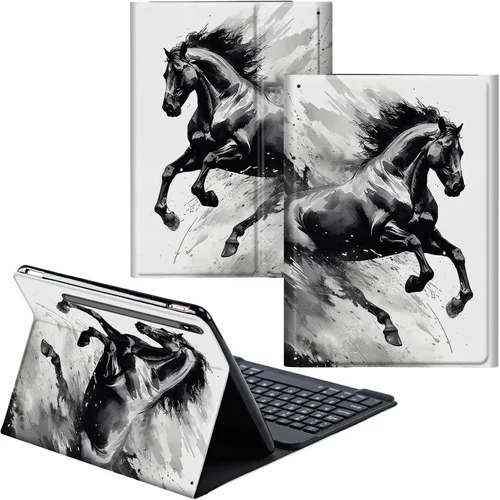 Vista 52 de Funda para Samsung Galaxy Tab S6 Lite 2022/2020 Teclado Inalámbrico Desmontable y Cubierta De Soporte De Cuero PU Funda Protectora Para Samsung
