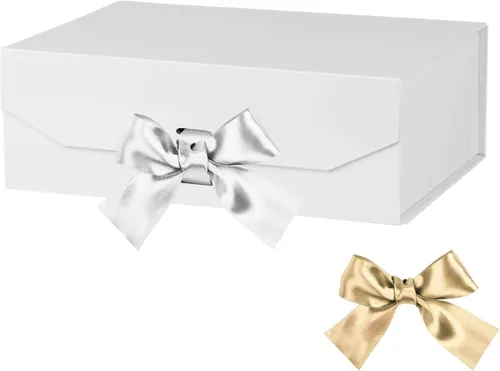 Vista 17 de GoooodGift Caja de regalo negra para regalos de 10 x 7.3 x 3.5 pulgadas, caja decorativa con cinta, caja de regalo vacía con tapa cierre magnético