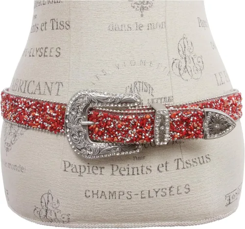 Vista 3 de Western Cowboy Rhinestone Bling Mesh Stone Belt - Opciones de varios
