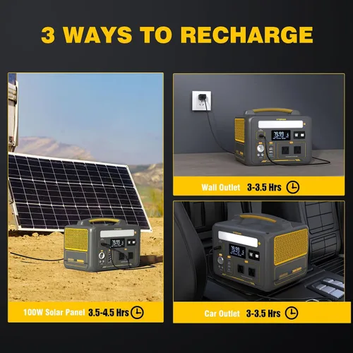 Vista 7 de VTOMAN Estación de energía portátil de 600 W, batería LiFePO4 de 299 Wh con capacidad ampliable, con salidas de CA de 600 W (pico de 1200 W)/puerto