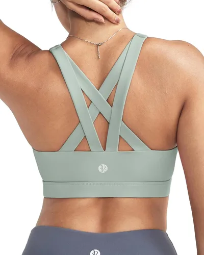 Vista 37 de RUNNING GIRL - Sujetadores deportivos para mujer, sujetadores deportivos con tiras acolchadas y espalda cruzada de apoyo medio con copas extraíbles