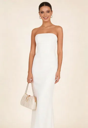Vista 3 de FALETO Bolso de mano para mujer, de satén, plisado, de noche, bolso de mano de boda, con cadena, para baile de graduación, cóctel, fiesta