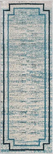 Vista 11 de Unique Loom Oasis Collection - Alfombra de área - Fuente (2 pies x 6 pies, color azul/marfil)