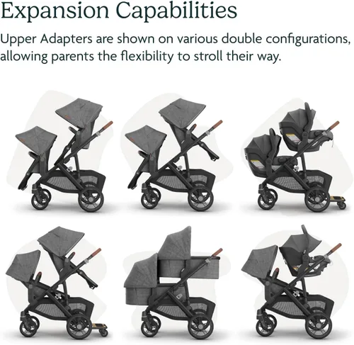 Vista 5 de UPPAbaby Adaptador superior para cochecitos Vista, Vista V2 y Vista V3, compatible con moisés, asiento para niños pequeños, Aria, Mesa V2 o Mesa