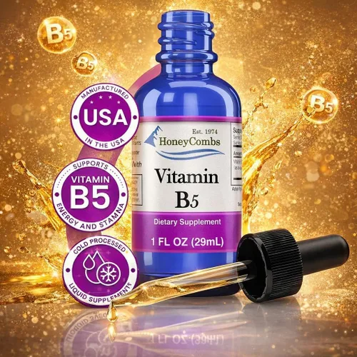 Vista 4 de Vitamina B5 Gotas de ácido pantoténico 500% DV Líquido B5 Suplemento Vegano Vitamina B Complejo Líquido Rápida Absorción Rápida Gotas Líquidas Apoyo