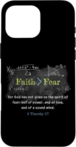 Vista 19 de Faith > Fear 2 Timothy 1:7 Christian Verse Math Equation Case for iPhone 17
