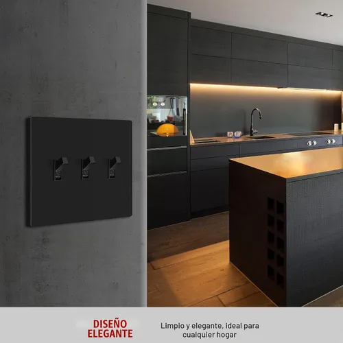Vista 4 de ENERLITES - Placa de pared para interruptor de palanca triple sin tornillos, cubierta de interruptor de luz segura para niños, tamaño estándar de 3