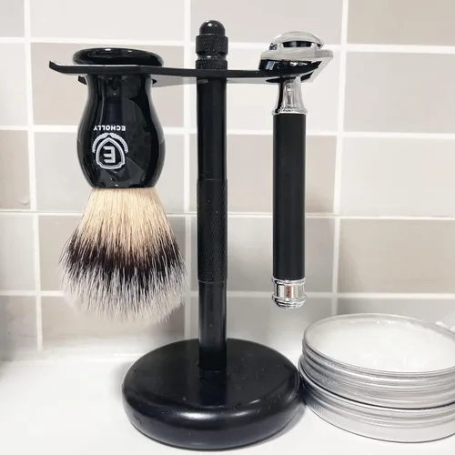 Vista 7 de Brochas de Afeitar de Lujo para Hombres de Echolly - Brochas de Afeitar de Cerdas Super Fuertes sin Desprendimiento para Hombres - Mango de Acrílico