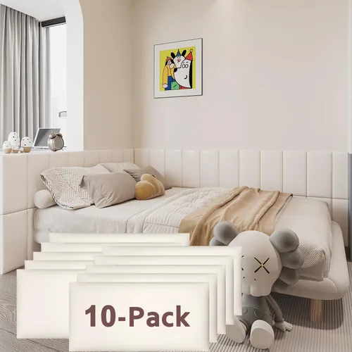 Vista 12 de YU LI 3DH 3D Almohadillas de pared anticolisión para niños, autoadhesivas, 4 piezas, paneles de cabecero en negro para pared, cabecero despegar