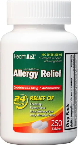 Vista 5 de HealthA2Z® Alivio de la alergia Cetirizina 10 mg Alivio de alergias durante todo el día Interior y exterior Alivio de picazón de garganta