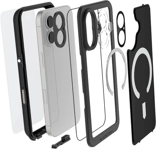 Vista 49 de Ghostek NAUTICAL funda delgada para iPhone 14 Plus a prueba de golpes impermeable con protector de pantalla y imán MagSafe con carga inalámbrica