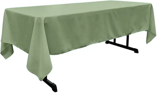 Vista 72 de New Creations Fabric & Foam Inc - Mantel rectangular de popelina de poliéster de 60 pulgadas de ancho por 120 pulgadas de largo. (Avocado)