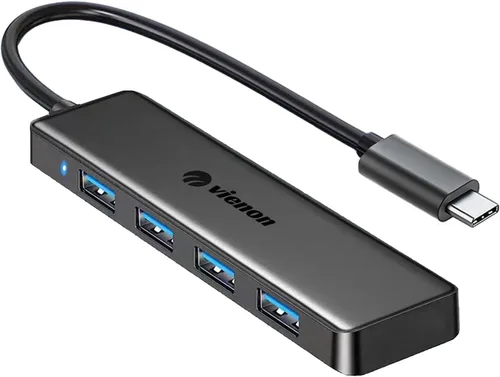 Vista 10 de Concentrador USB 3.0, VIENON USB Hub con 4 Puertos USB 3.0 Hembra, Divisor USB Extensor USB para PC, Portátil, Xbox, PS4/5, Unidad Flash, HDD