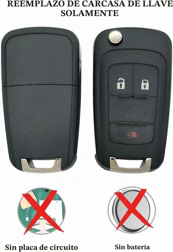 Vista 3 de Carcasa de repuesto para llavero compatible con Chevrolet Chevy Equinox Sonic GMC Terrain, control remoto de entrada sin llave para llave de coche