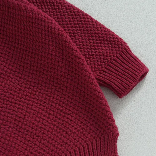 Vista 5 de Covvoliy Suéteres de punto grueso para bebé, niña, niño, sudadera para bebé, linda ropa de otoño e invierno