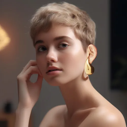Vista 3 de Aretes de lágrima extra grandes, aretes de aro dorados gruesos para mujer, orejas sensibles, hipoalergénicos, de moda, joyería de gota de agua