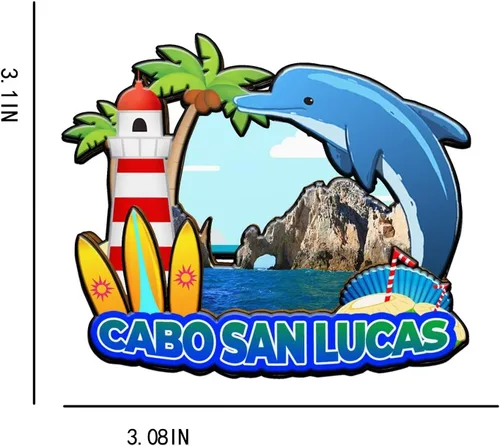 Vista 3 de Cabo San Lucas - Imán de madera para nevera, diseño de México, monumentos en 3D, recuerdos coleccionables, decoración hecha a mano, 2002