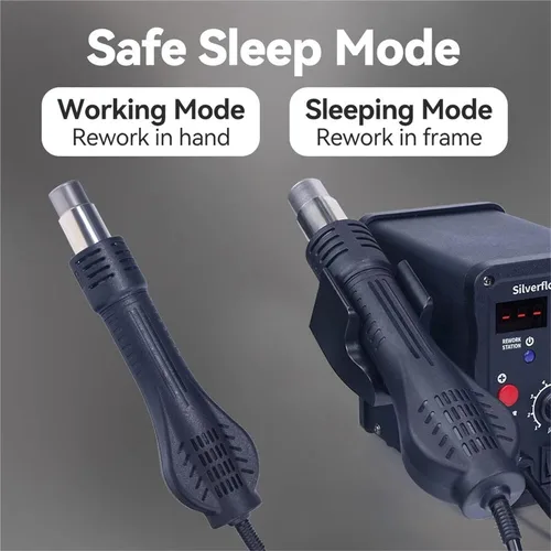 Vista 6 de Soldering Stations, Soldering Station 8586D Hot Air 2 in 1 Iron Welding Rework for BGA SMD PCB IC Repair
