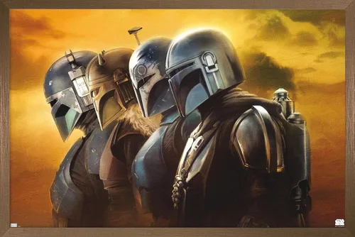 Vista 15 de Trends International Star Wars: The Mandalorian Season 3 - Póster de pared de cascos, 22.37 x 34.00 pulgadas, versión enmarcada en blanco