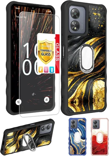 Vista 11 de Aroepurt Boost Mobile Celero 5G SC 2024 - Funda compatible con Boost Celero5G SC con protector de pantalla de vidrio templado, protección de grosor