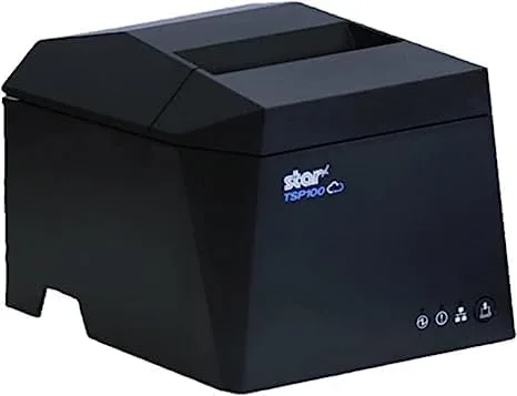 Vista 2 de Star Micronics TSP143IIILAN TSP100IIILAN - Impresora térmica de recibos Ethernet (LAN), gris, conectividad LAN y Ethernet negra, velocidad