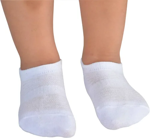 Vista 2 de JORMATT 14 pares de calcetines antideslizantes de algodón de corte bajo para niños pequeños y niñas