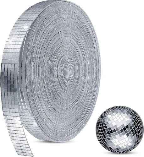 Vista 10 de SATINIOR 3000 piezas de azulejos de espejo de bola de discoteca autoadhesivos para manualidades, adhesivos pequeños de bola de discoteca de 5 x 5
