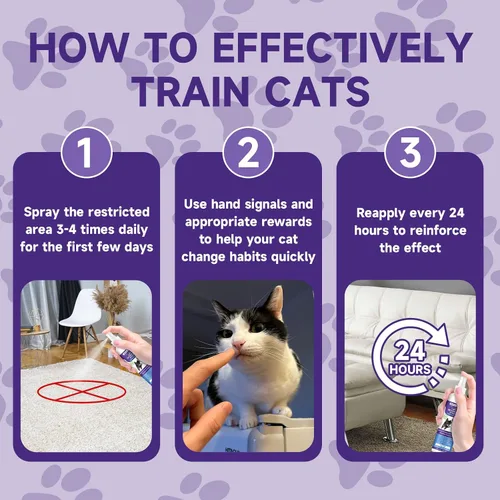 Vista 6 de WEALLIN Spray disuasorio para gatos, 6.76 onzas líquidas, repelente de gatos natural para interiores y exteriores, ayuda de entrenamiento