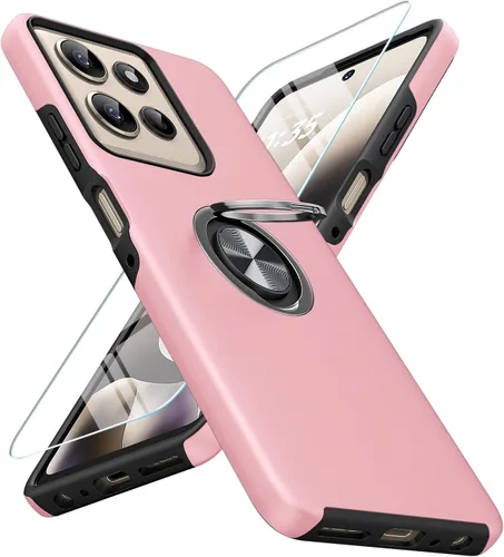 Vista 19 de JAME for Motorola Edge 2025 Case with Ring Stand Slim Shockproof Phone Case Cubierta de doble capa de grado militar resistente a prueba de golpes