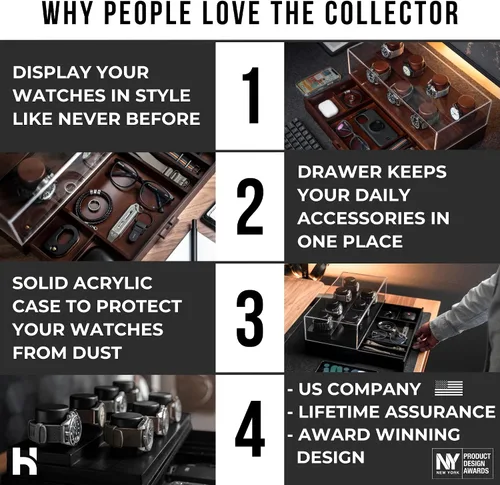 Vista 2 de Holme & Hadfield Eleva tu colección de relojes con The Collector, estuche de exhibición de reloj premium para 7 relojes, regalo de cumpleaños