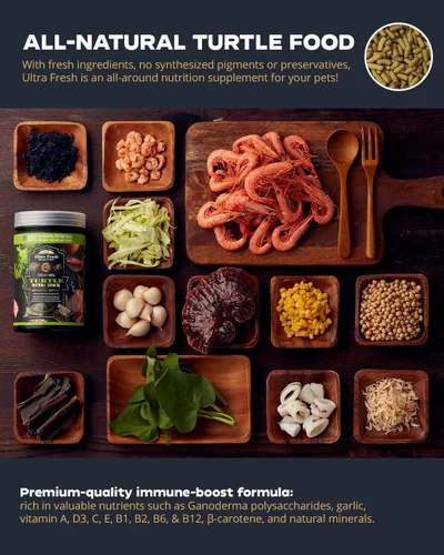 Vista 4 de Ultra Fresh - Palillo Nutritivo para Tortugas, Gamba Silvestre, Comida Acuática Enriquecida con Calcio y Vitamina D con Probióticos para Tortugas