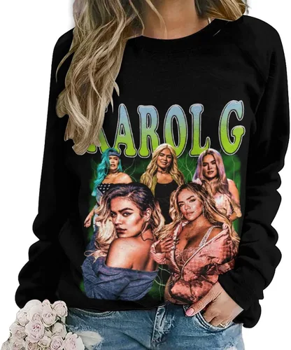 Vista 2 de PAPERBAGS Sweatshirt Womens Graphic Crewneck Long Sleeve Sweatshirts Casual Pullover Tops