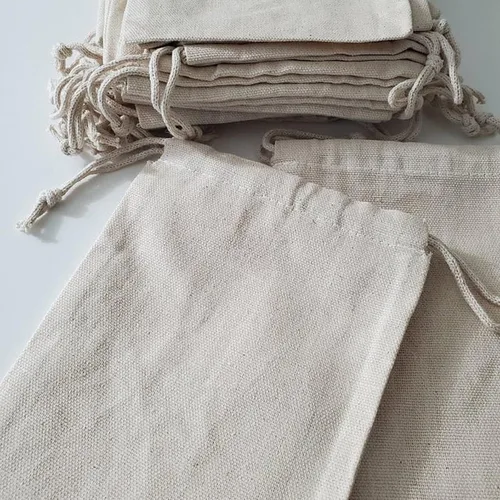 Vista 8 de Bolsas de lona de algodón con doble cordón, paquete de 12 (8 x 10 pulgadas)
