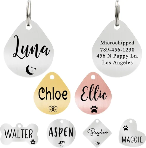 Vista 11 de Ultra Joys Etiqueta de identificación personalizada para perros y gatos