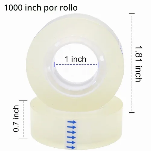 Vista 3 de OWLKELA 6 rollos de repuesto de cinta transparente, cinta transparente, cinta brillante transparente multiusos para oficina, hogar, escuela Cinta