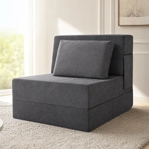 Vista 19 de Sofá Cama Plegable con Colchón, Sofá Cama Plegable con Funda para Silla de Cama con Almohada para Sala de Estar Oficina en Casa