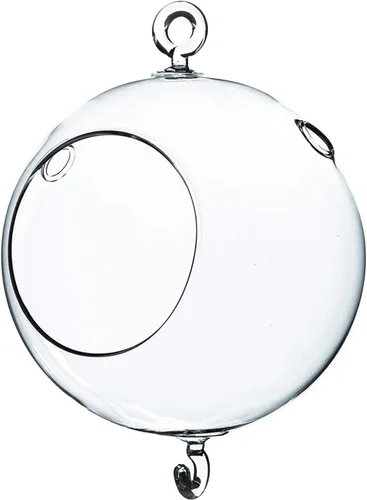 Vista 19 de WGV Globo de terrario colgante, ancho 3 pulgadas, altura 4 pulgadas, maceta de aire para suculentas, florero de vidrio transparente con parte
