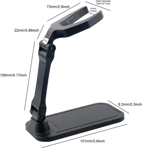 Vista 7 de VOTTAN - Soporte universal para escáner de código de barras, plegable, de instalación libre, ángulo y altura ajustable, soporte de escáner manos
