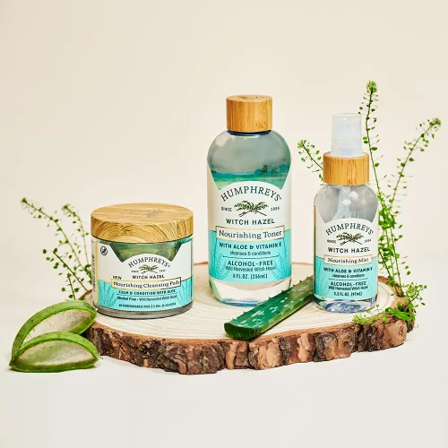 Vista 10 de Humphreys Nourish Witch Hazel + tóner sin alcohol de aloe, transparente, 8 onzas (paquete de 1) Hamamelis cosechado silvestre con aloe y vitamina