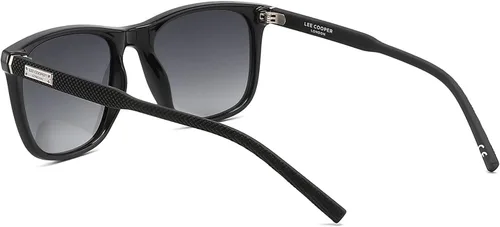 Vista 3 de Lee Cooper Gafas de sol polarizadas cuadradas para hombre Gr.Grey Lens (LC1040C03), Negro